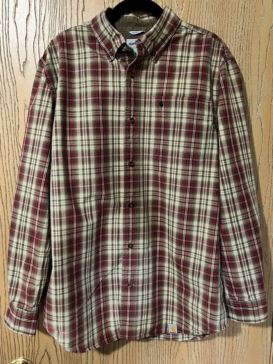Carhartt Other - Medium Carhartt Men’s Red Tan Brown Plaid Button-Down Shirt